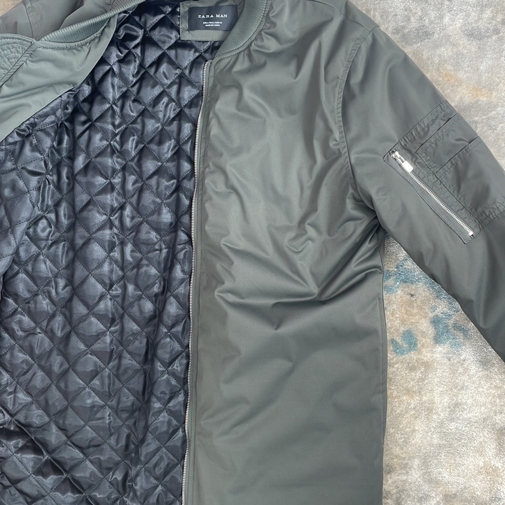 Zara men’s classic bomber trench jacket. - Picture 3 of 4